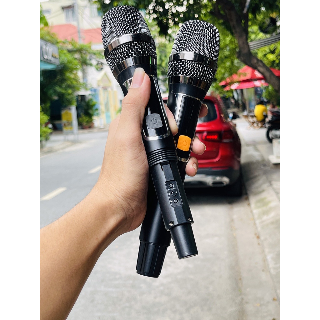 Siêu phẩm loa karaoke di động xách tay T12 chức năng cao cấp giá cực mềm 120w có echo reverb tặng kèm 2 mic không dây