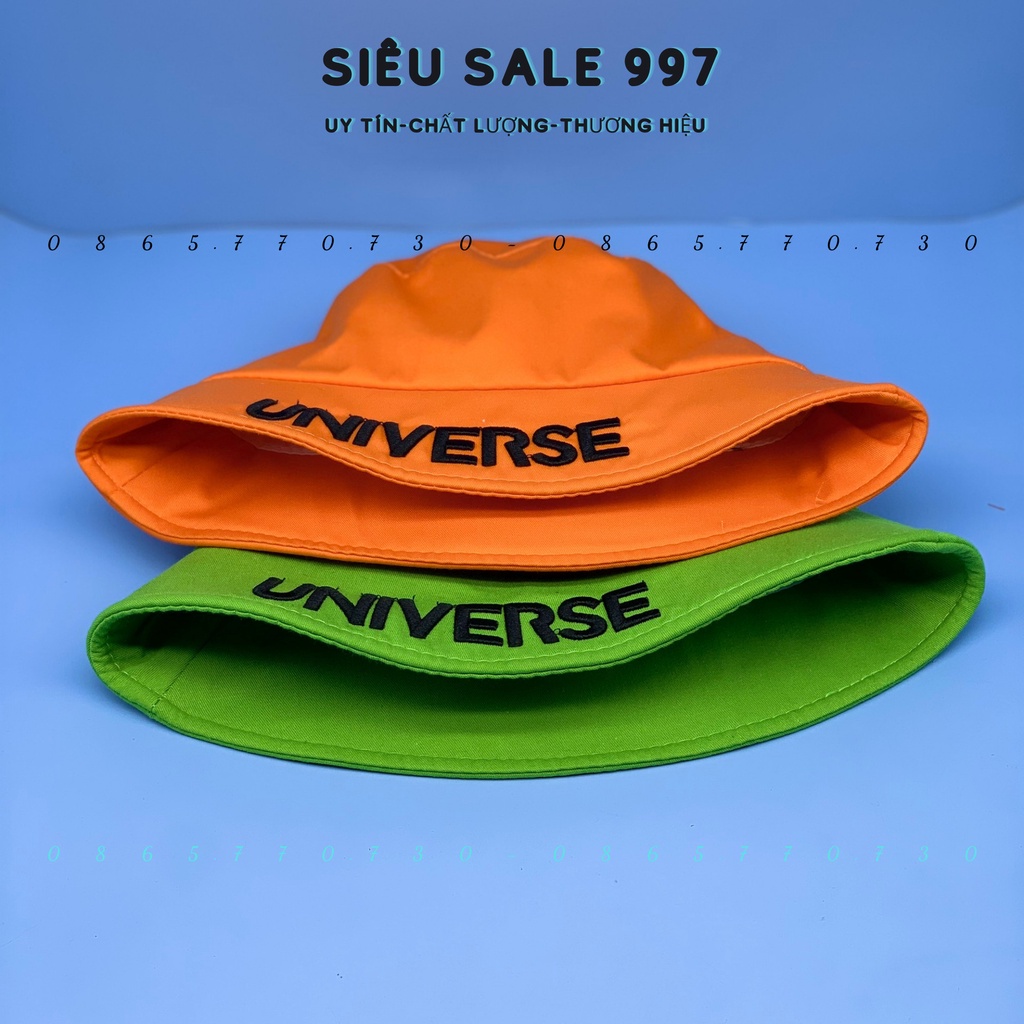 MŨ BUCKET UNIVERS THÊU CHỮ NGANG VÀNH CAO CẤP THỜI TRANG NAM VÀ NỮ