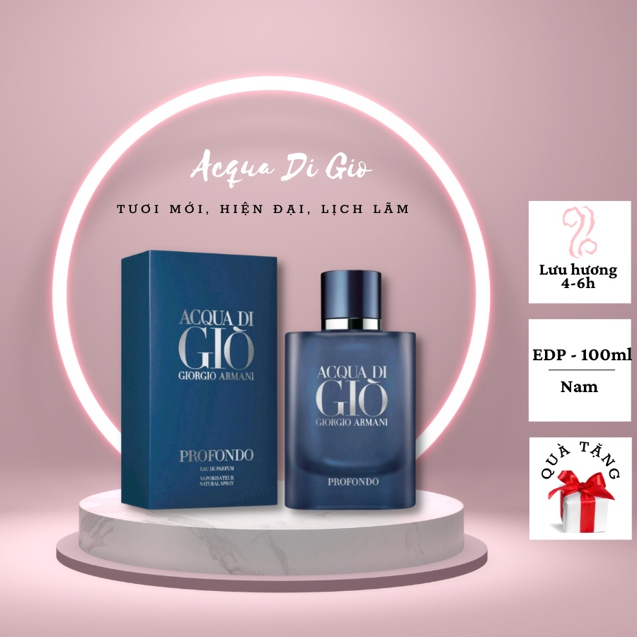 Nước hoa nam dầu thơm nam tính Acqua Di Giò Xanh Profumo 100ml lưu hương lâu mạnh mẽ cuốn hút - Shin Shop