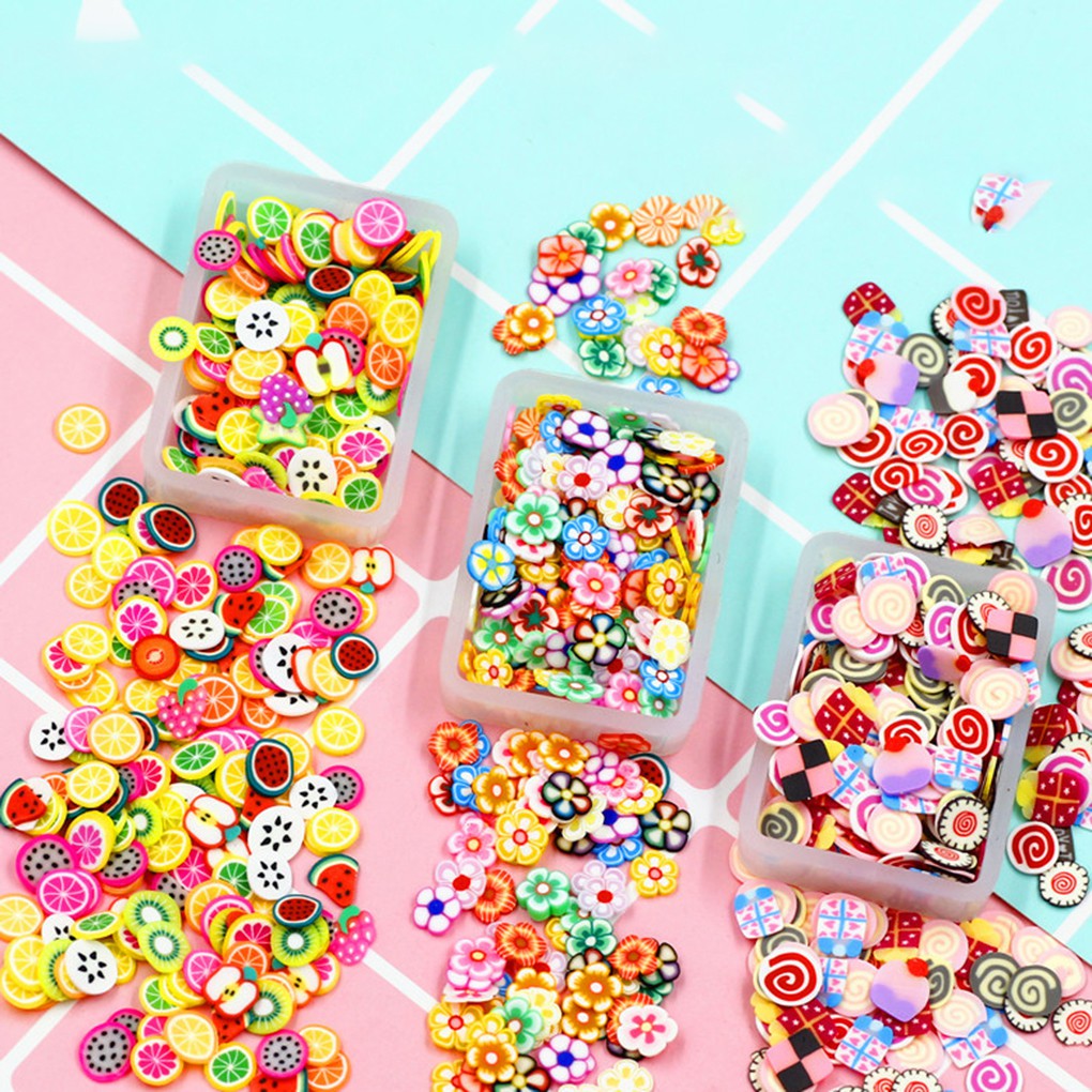 [Hàng mới về] Túi 1000 hạt đất sét polymer 3D dùng trang trí móng tay