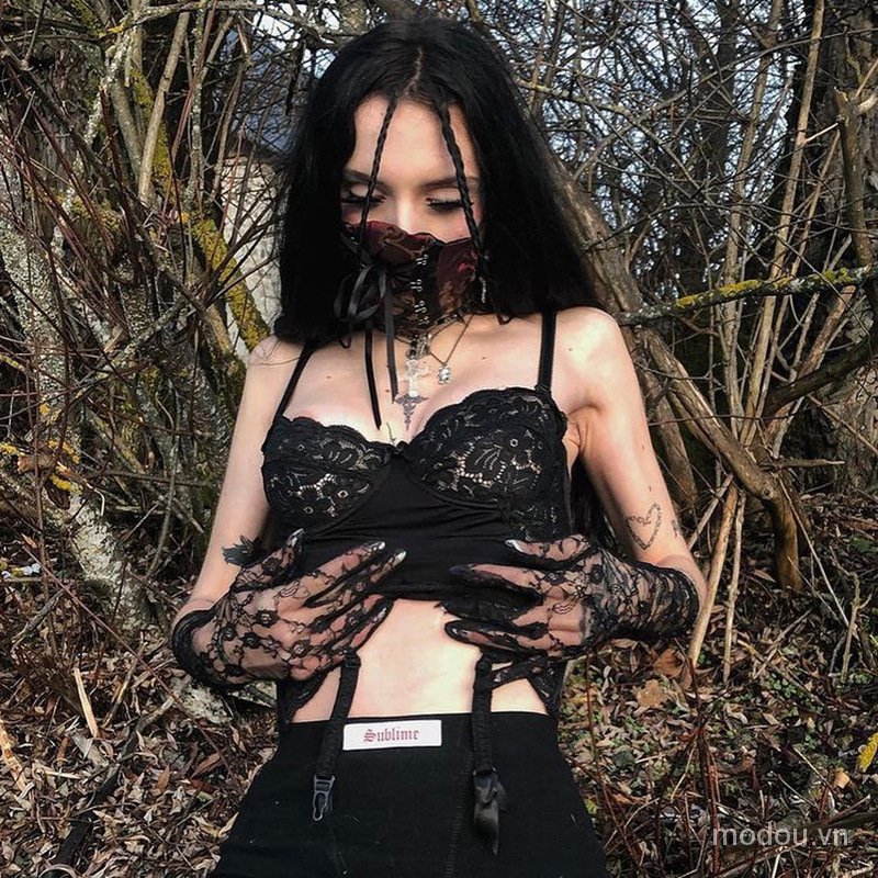 Áo Hai Dây Hở Lưng Phối Ren Gợi Cảm Cho Nữ