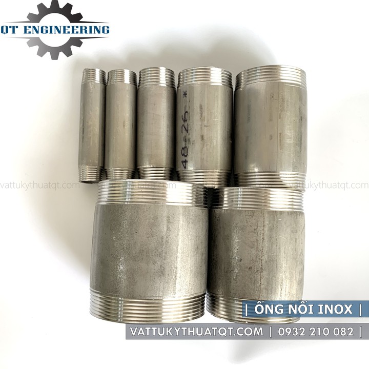 Ống nối inox2 đầu ren ngoài  | Phi 13,17,21,27,34,42,49