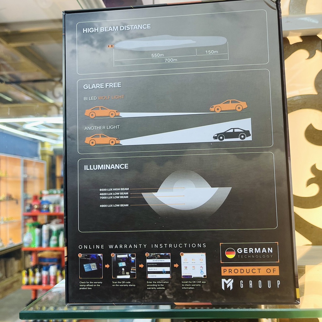 Đèn Bi Led Wolf Light Aozoom Gắn Xe Ô Tô , Xe Hơi Chính Hãng Bảo Hành 3 Năm