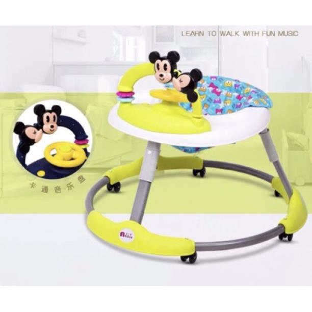 Xe tập đi gấp gọn khung kim loại Mickey