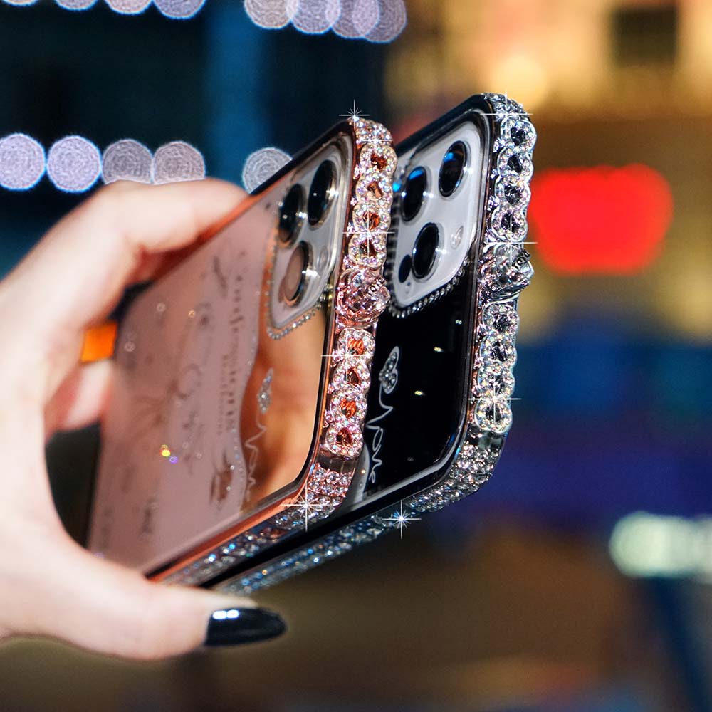 Ốp Điện Thoại Mặt Gương Khung Kim Loại Cho Iphone 14 Pro Max 12 XR 11 Pro Max 7 Plus XS Max 13 Pro Max