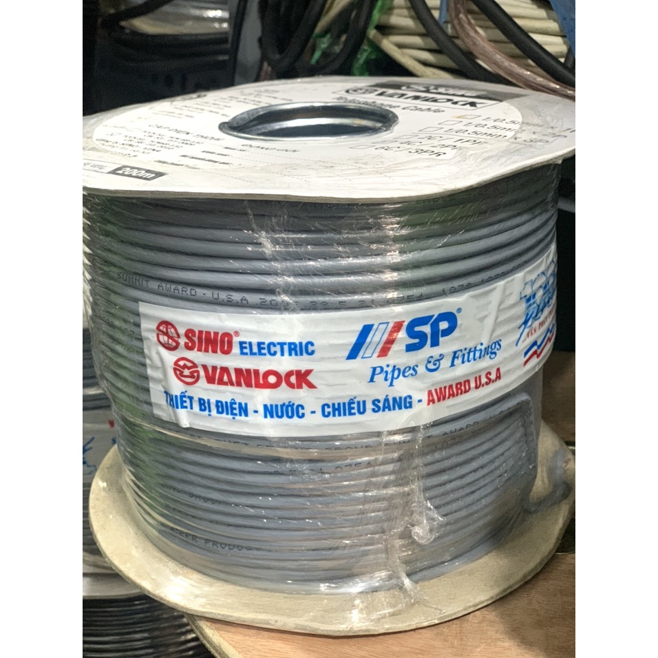 Dây Điện Thoại SiNo Cuộn 200m Dây Xám, Dây Đen 4R SiNo- Hàng Chính Hãng