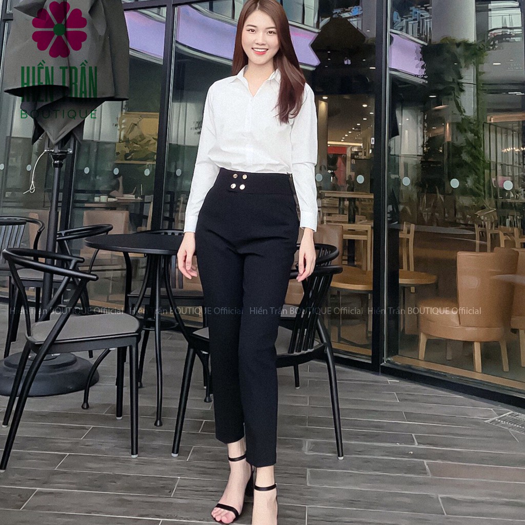 Quần tây nữ Ruby Fashion  đai 4 cúc công sở lưng cao, tôn dáng phối siêu đẹp, vải chống nhăn | BigBuy360 - bigbuy360.vn