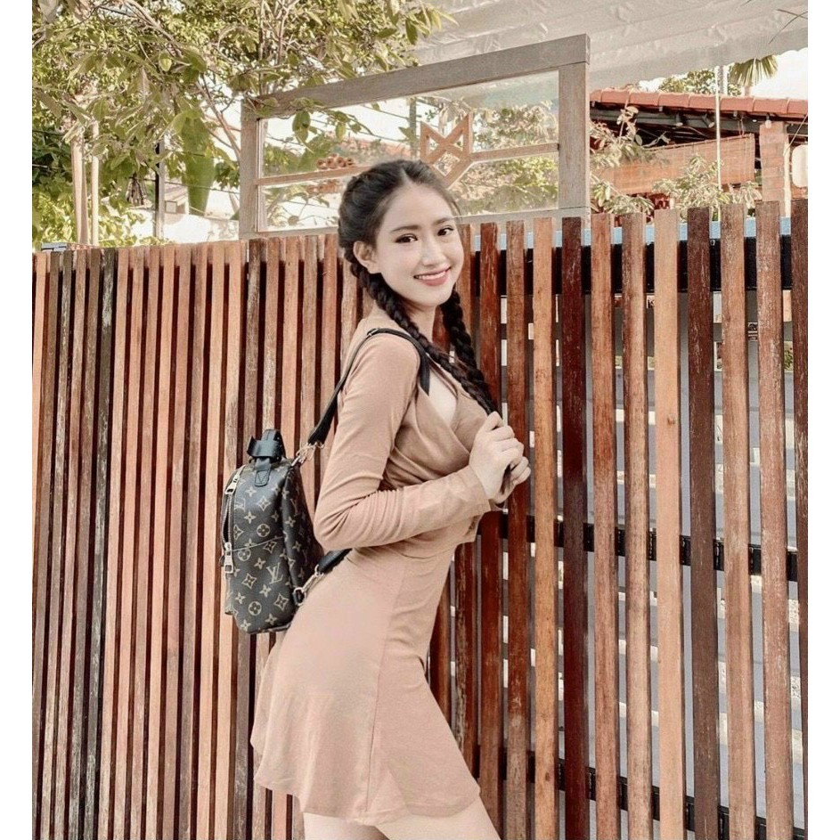SET 2IN1 Váy thun 2s kèm khoác lửng siêu hot siêu xinh siêu cá tính - CHOCOLATE SET PHS1600