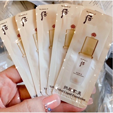 Combo 10 gói Kem nền đông y Whoo Make up Gongjinhyang Mi Velvet Liquid Foundation 1ml x 10