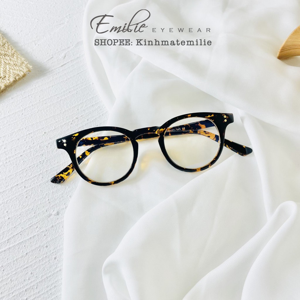 Gọng kính nhựa tròn nhỏ nam nữ Emilie eyewear phụ kiện thời trang Mi.lan