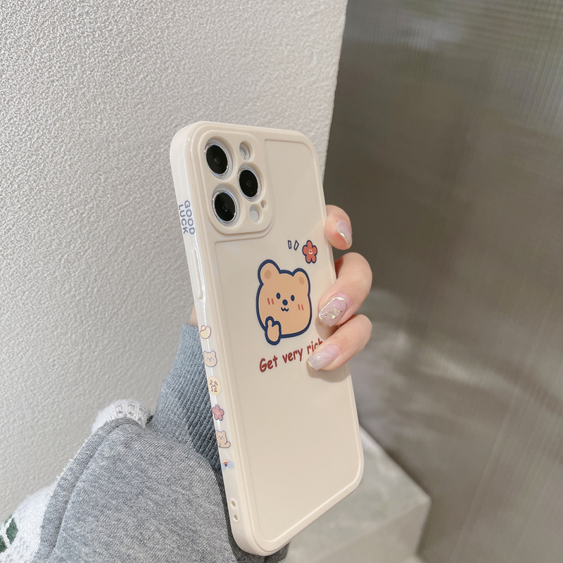 Ốp iphone 11 Ốp lưng Silicon TPU In Hình Gấu Cho iPhone 11 Pro Max X Xr Xs Max 7 8 Plus Se 2020 12 pro max 12 mini 13 pro max 13 mini