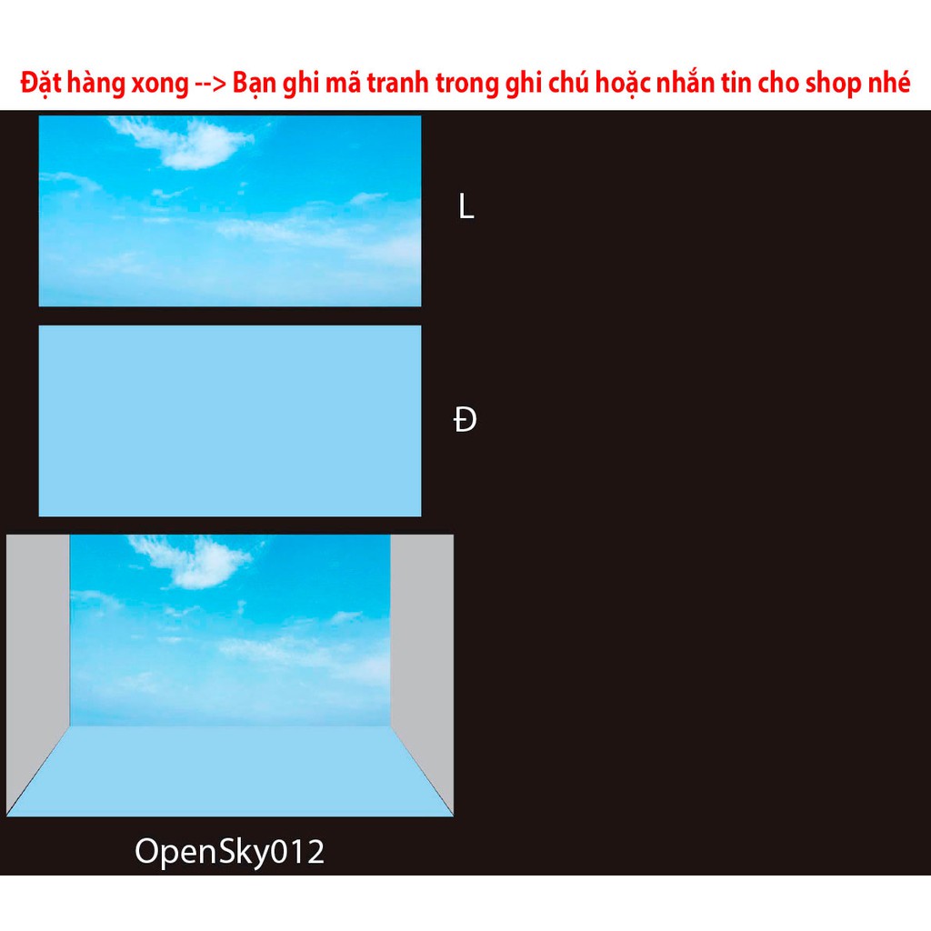 Tranh hồ cá Open Sky Bầu Trời Mở có keo sẵn