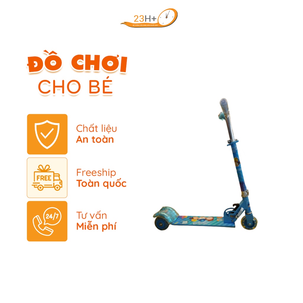 Xe Trượt Scooter Cho Bé Có Chuông Màu Xanh