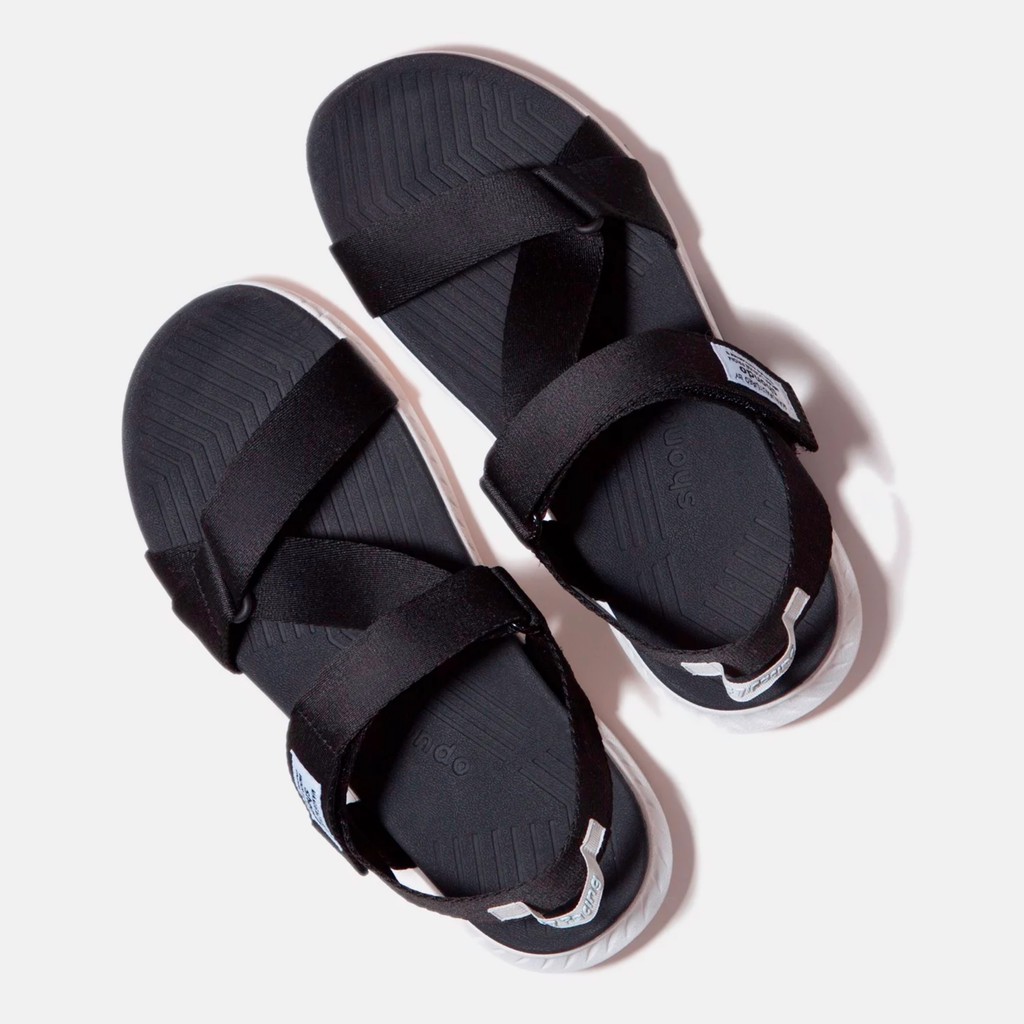 Shondo Sandals F7 Racing đế trắng phối đen quai đen F7R0010