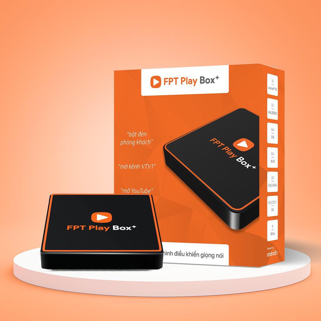 Android TiVi box S500  AndroidTV 10 - Đã cài sẵn kênh YouTube, Chorme - Điều Khiển Giọng Nói