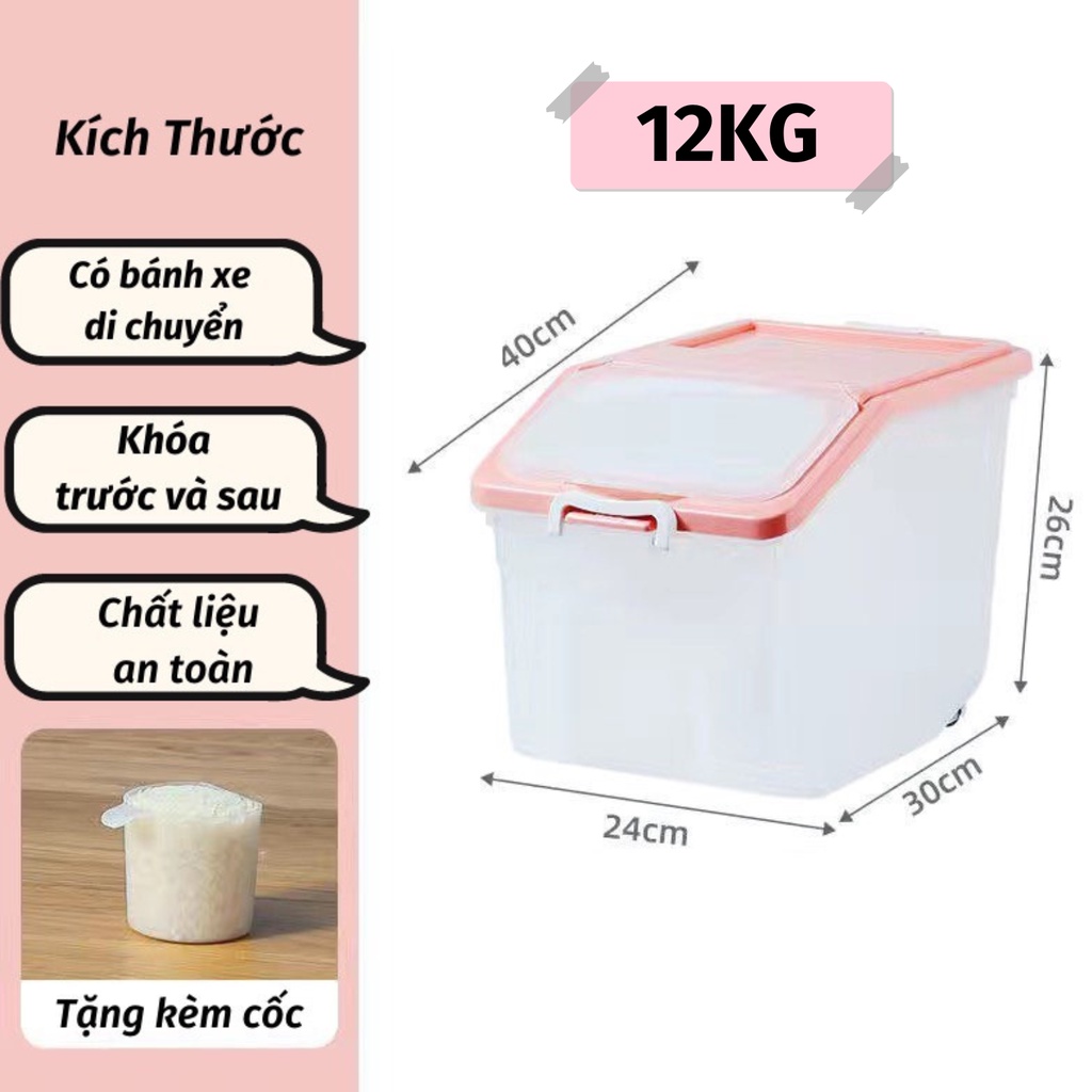 Thùng Đựng Gạo Có Nắp Chống Ẩm Chống Mối Mọt Cao Cấp Moda.H