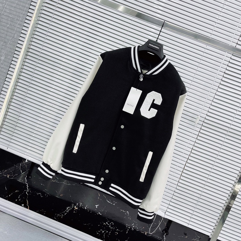 Áo khoác bomber dạ nam nữ tay da phối thêu chữ C xù bông hai mặt bo chun 2 lớp lót gió trong ấm áp