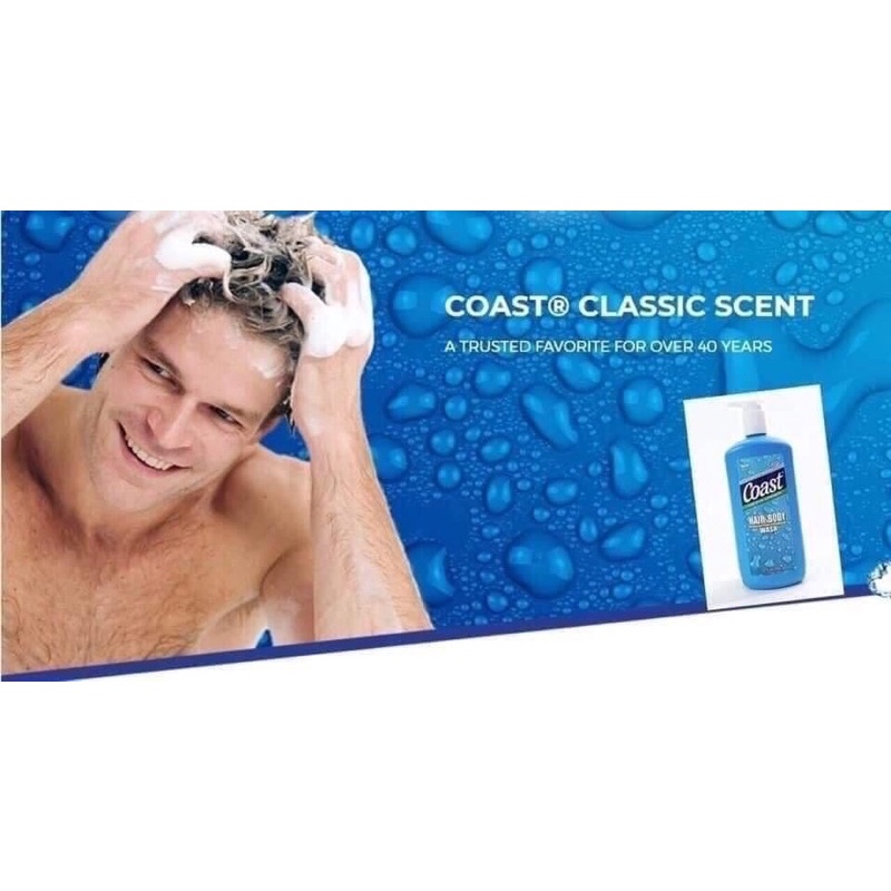 SỮA TẮM GỘI COAST MỸ CHAI LỚN 946ml Coast Vòi
