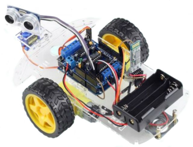 Bộ xe Robot thông minh điều khiển qua Bluetooth hồng ngoại - Smart car KIT Arduino DIY 3