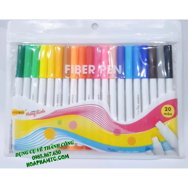 Bút Fiber Pen 20 màu - Bút lông màu Fiber Pen Colokit FP-C03