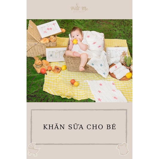 Set 6 Khăn sữa Petit Me cho bé sơ sinh Khăn lau mặt [ Chính hãng ]