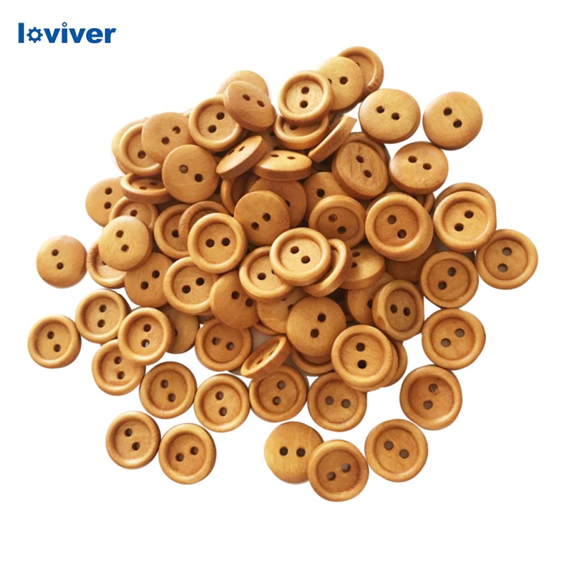 Set 100 Nút Gỗ 2 Lỗ In Chữ Loviver Phong Cách Vintage Thích Hợp Cho May Giày Thẻ