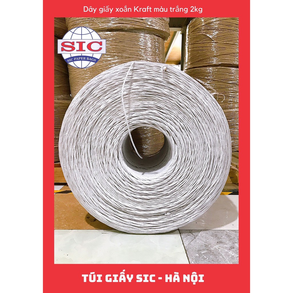 [RẺ NHẤT] SET 2KG DÂY XOẮN GIẤY MÀU TRẮNG ĐƯỜNG KÍNH 3.5MM (ẢNH THẬT)