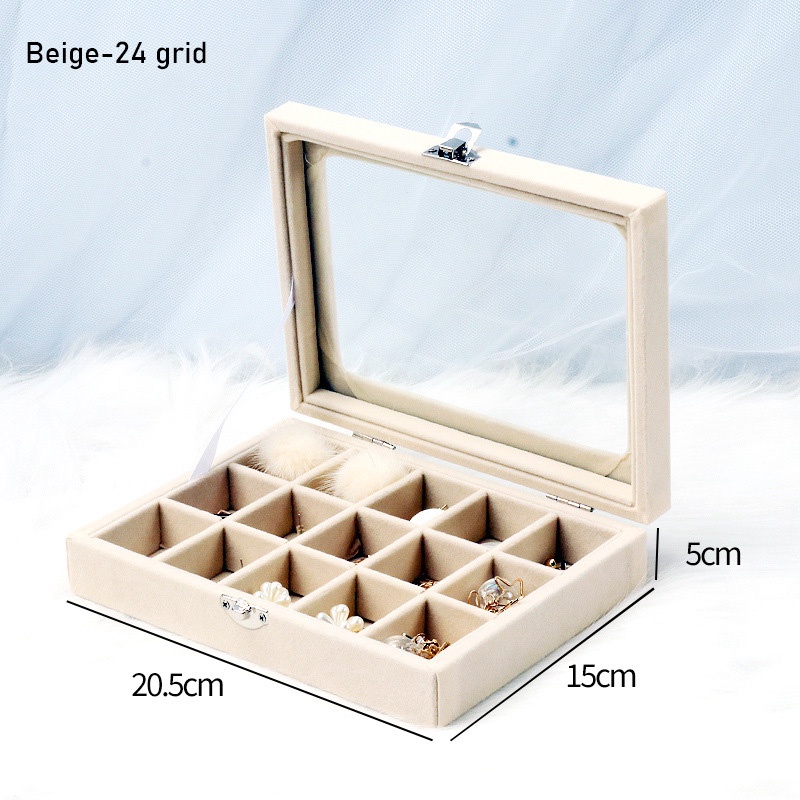 Hộp đựng trang sức NAFENAI chống bụi bằng vải flannel đơn giản tùy chọn màu sắc