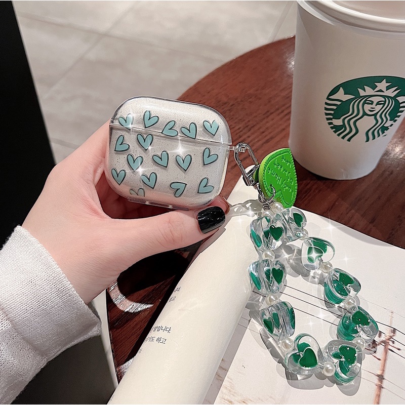 Ốp Điện Thoại Mềm Trong Suốt Họa Tiết Chấm Bi Nhiều Màu Có Dây Đeo Cho Apple Airpods 1 2 3 Pro