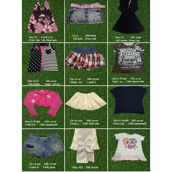 Top cute y2k size nhỏ