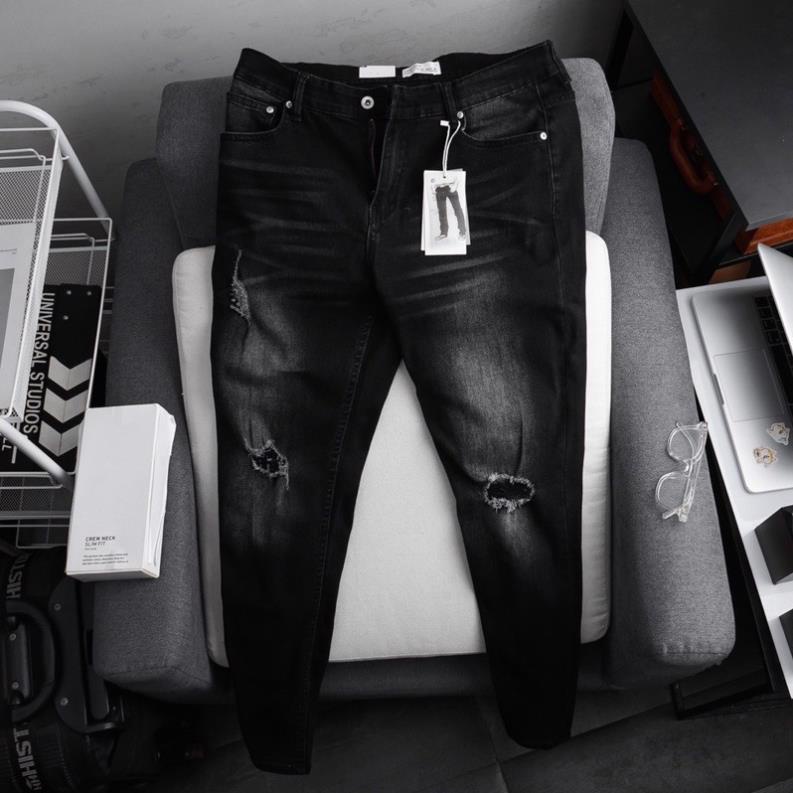 Quần jean nam big size cao cấp ôm dáng size đại màu đen (có size trên 90kg) Đẹp