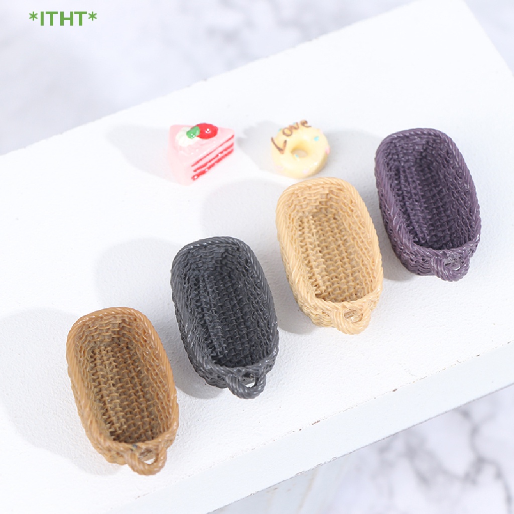 Giỏ Bánh Mì Mini Bằng Nhựa Resin Tỉ Lệ 1: 12 Trang Trí Nhà Búp Bê Mới