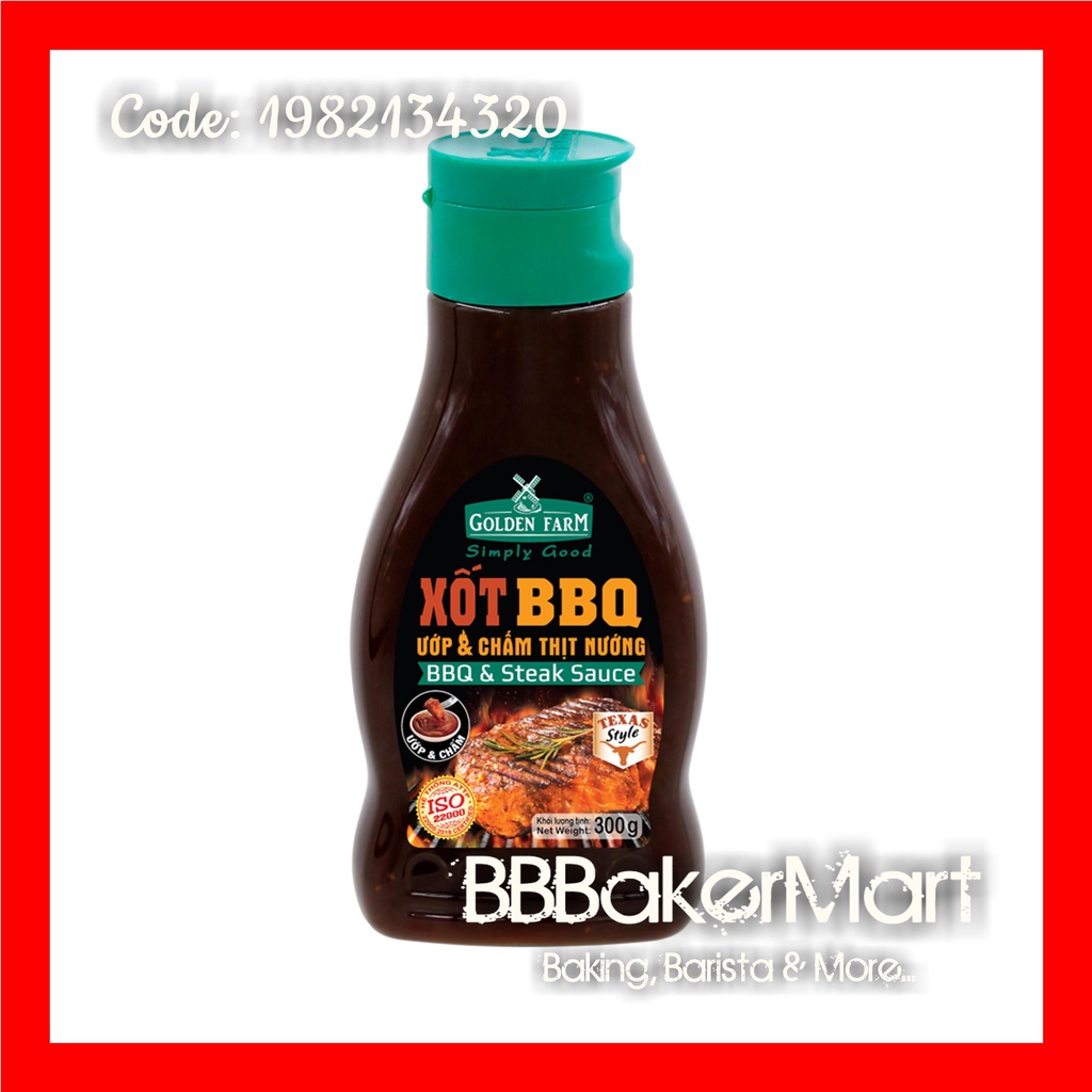 Xốt BBQ Ướp Và Chấm Thịt Nướng Golden Farm - Chai 300gr