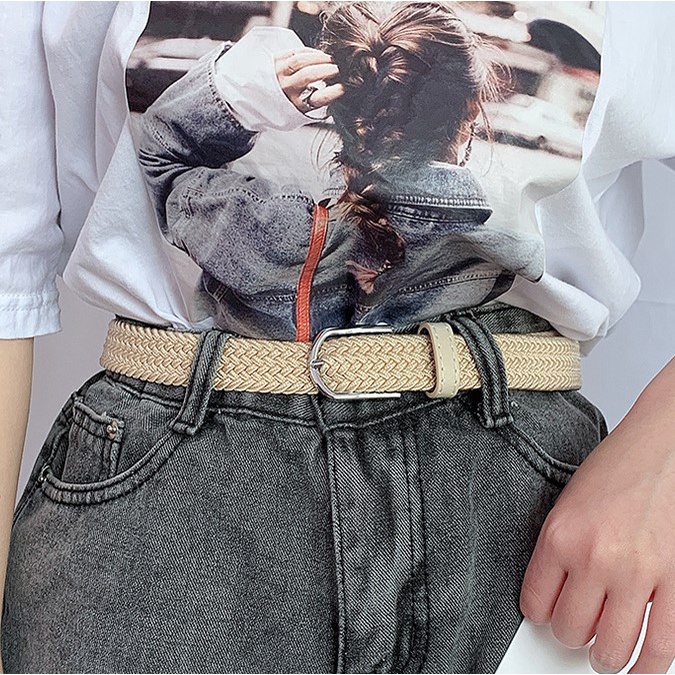 LEEVA - Thắt lưng nữ dây đan phối khóa cài PK010