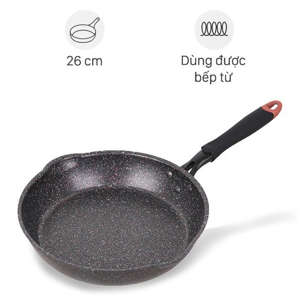 Chảo Nhôm Chống Dính Vân Đá Đáy Từ 26cm Kangaroo KG661M