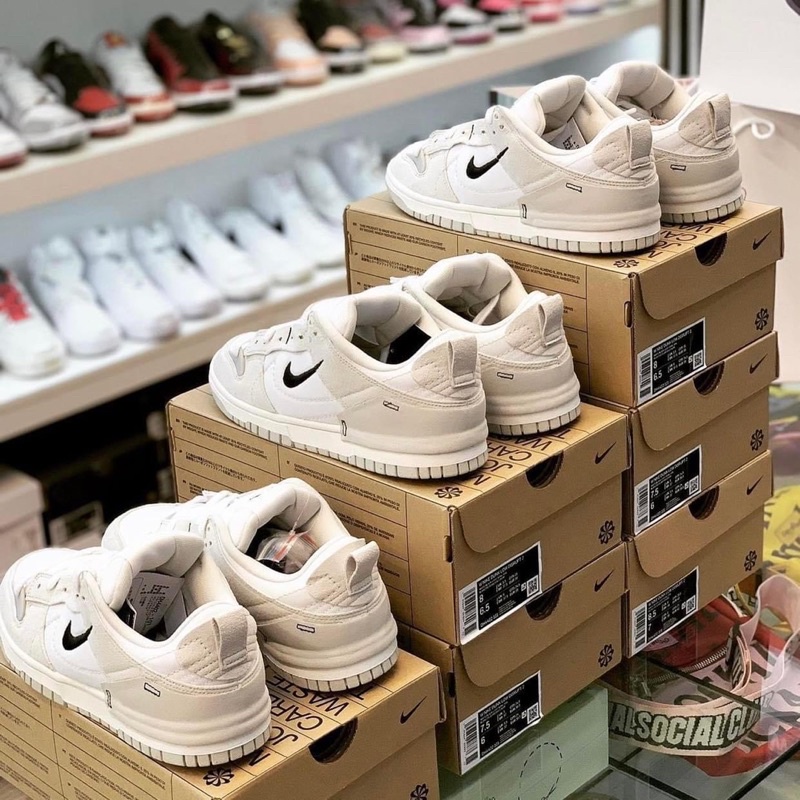 Giày sneaker sb dunk trắng đen nỉ thấp cồ