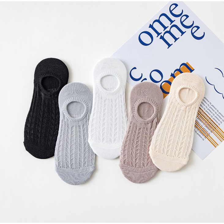 Set 5 Đôi Tất Thuyền Nữ Nhiều Màu Như Ảnh