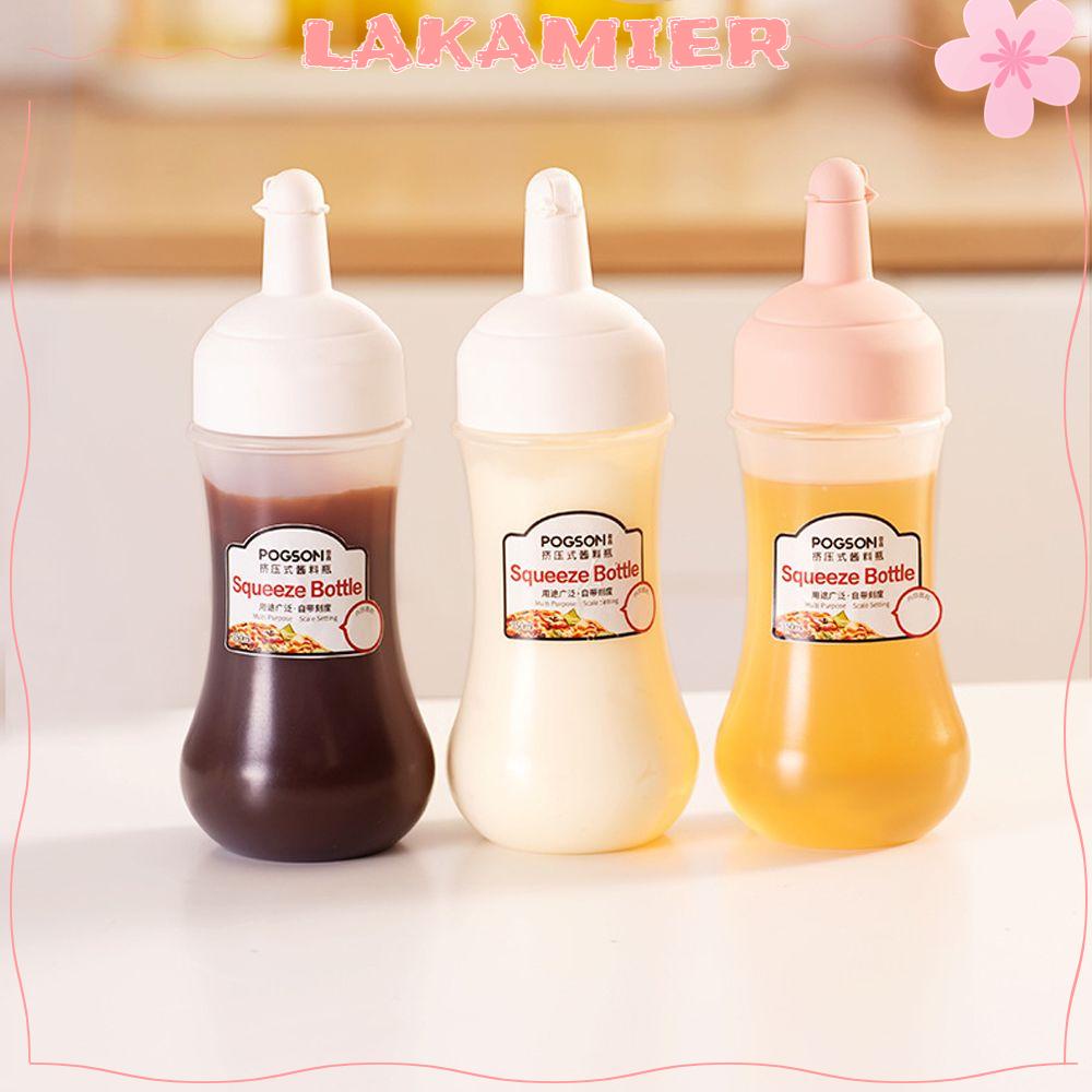 LAKAMIER 280ML Plastic Kitchen Gadget Sauce Vinegar Squeeze Bottle Dustproof Leakproof Condiment Bottles