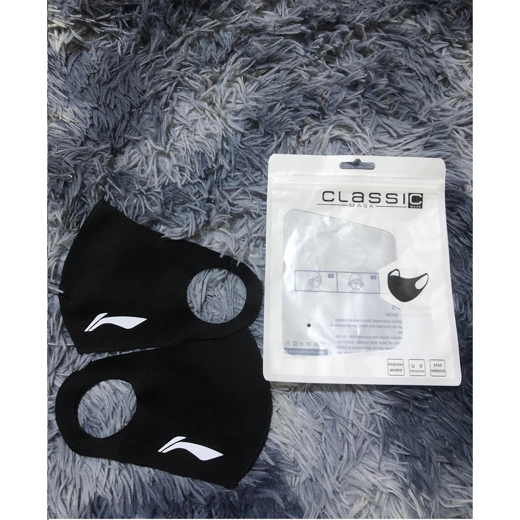 Khẩu Trang Vải Li-ning Kháng Khuẩn, Kháng Nước Cao Cấp Màu Đen