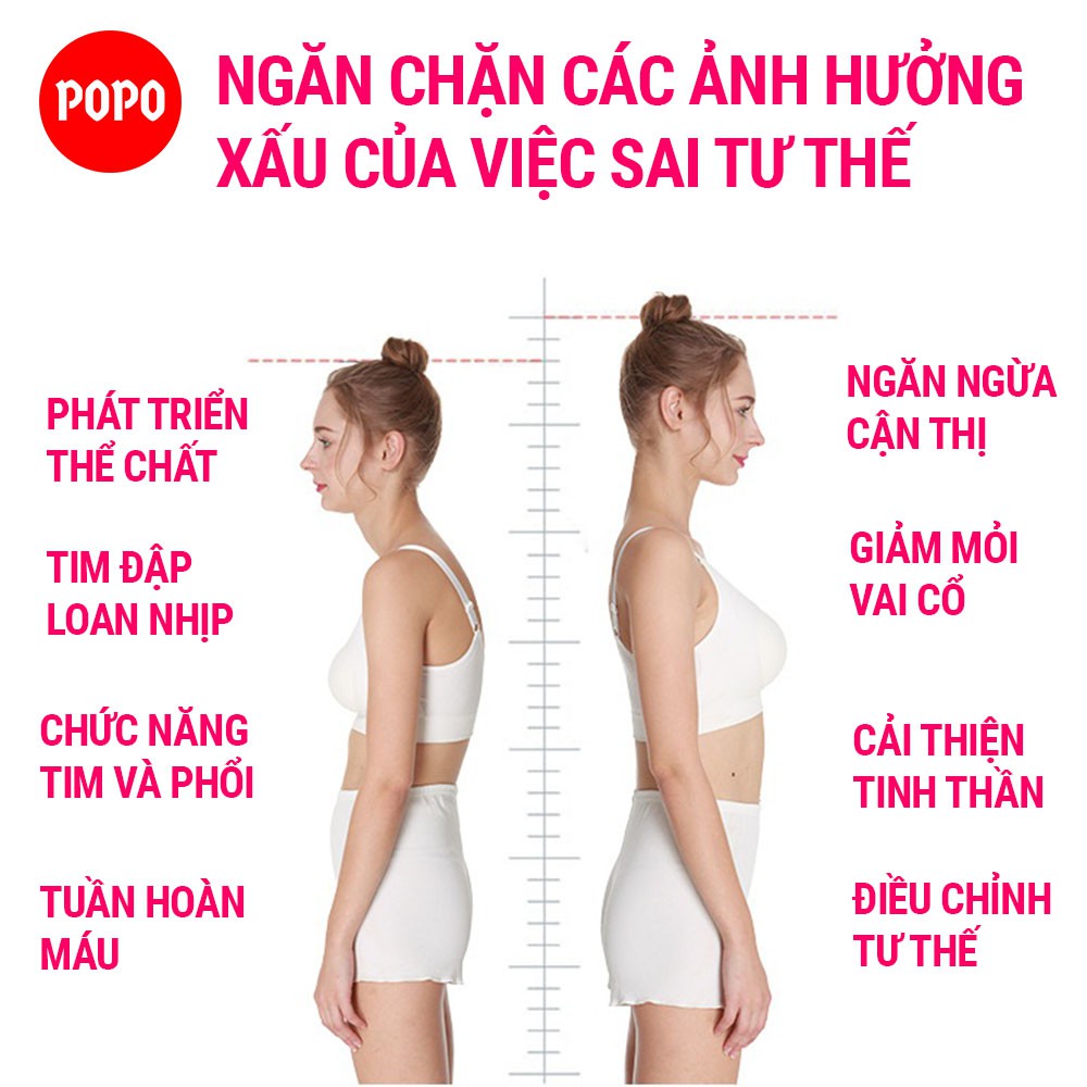 Đai chống gù lưng BC8 POPO, hỗ trợ cải thiện tư thế dành cho người lớn và trẻ em