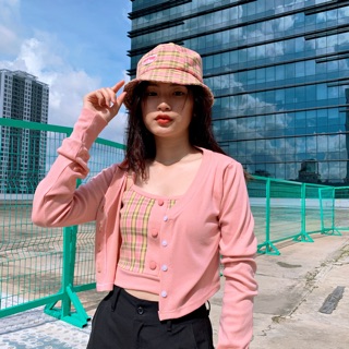 Combo 2 áo Candy Plaid (caro hồng) by Natthy Style