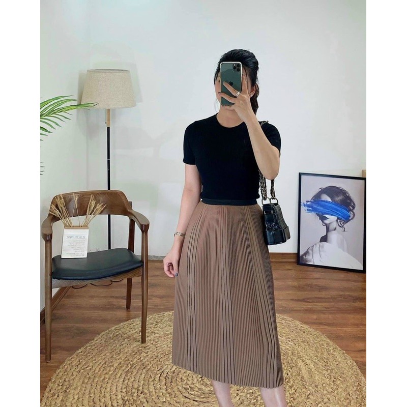 Chân váy midi cạp khoá | BigBuy360 - bigbuy360.vn