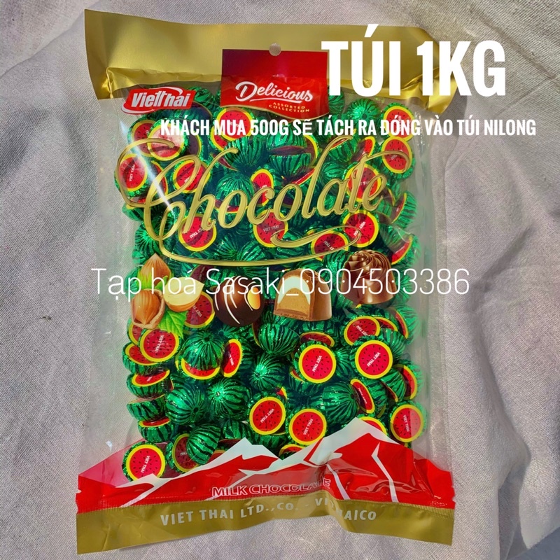 Kẹo Socola Dưa Hấu Đỏ Nhân Sữa Trắng Việt Thái Cân Lẻ