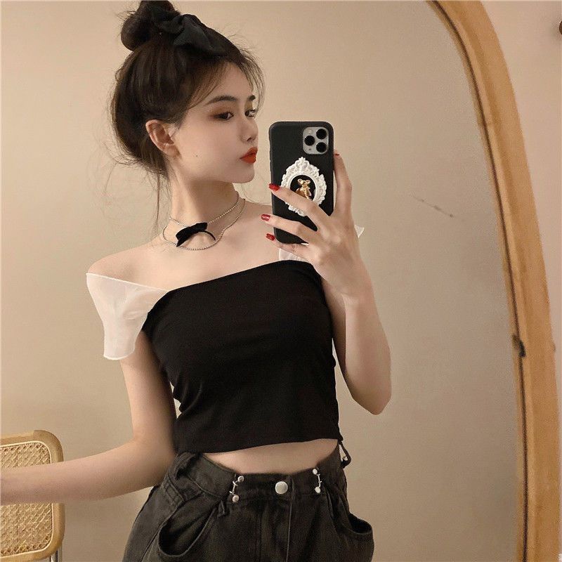 [Hàng mới]  Áo nữ, croptop nơ ngực, lựa chọn hoàn hảo cho nàng khoe vai trần, mặc được hai kiểu, xinh như công chúa