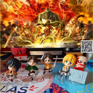 1602 Mô hình Chibi Anime Attack On Titan nhiều nhân vật Levi Eren Armin Titan Colossal Mikasa Ackerman