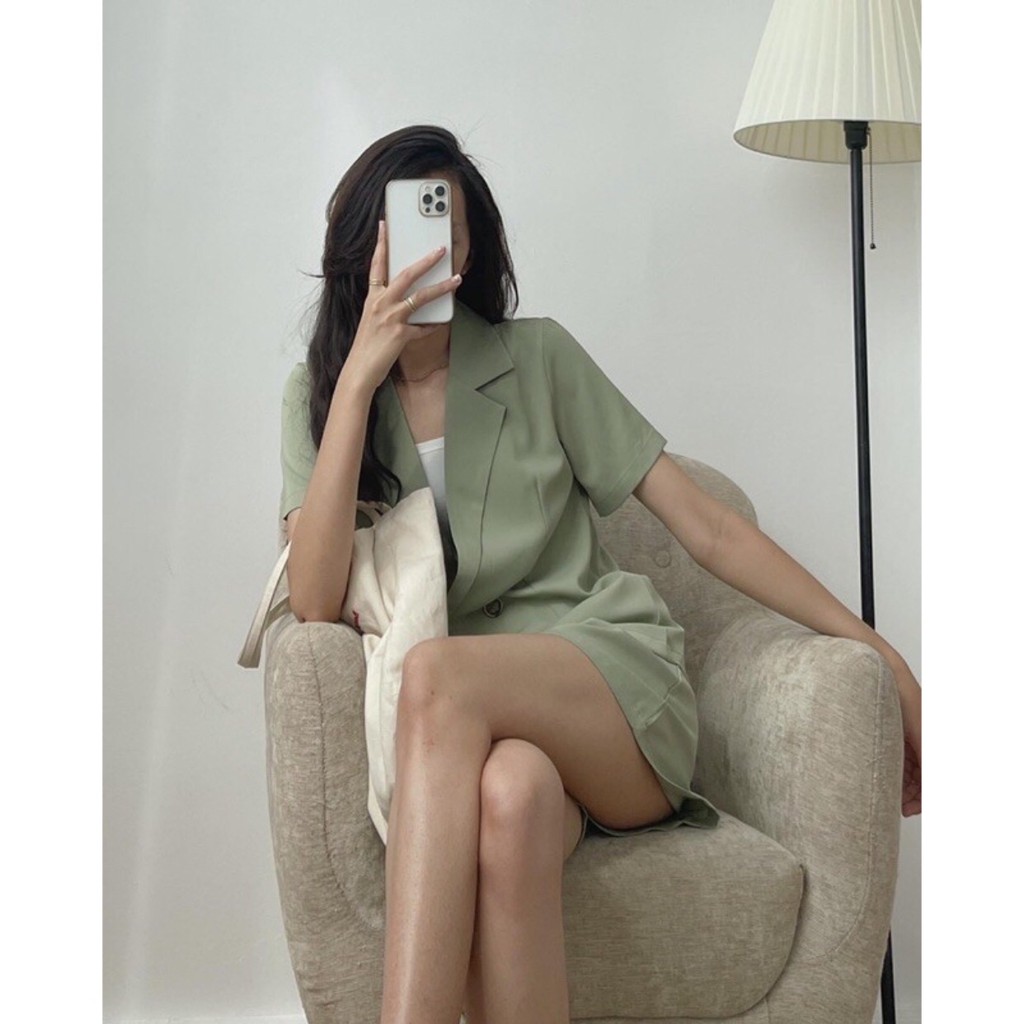 Set blazer tay ngắn quần short
