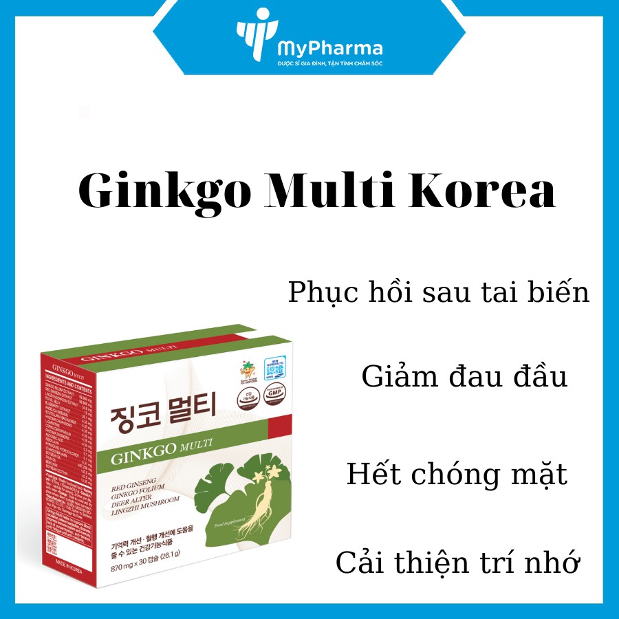 Ginkgo Multi Korea – Cải thiện trí nhớ, giảm đau đầu, chóng mặt