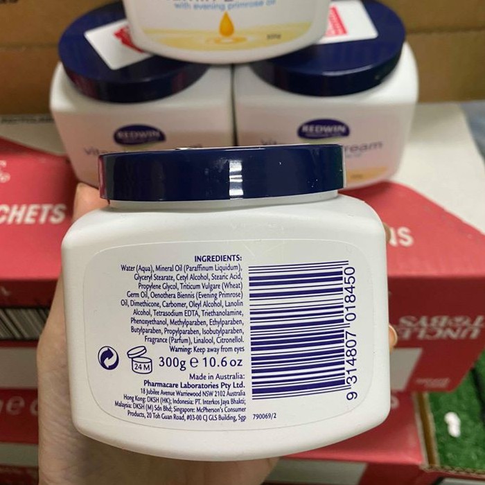 KEM DƯỠNG DA MỀM MỊN REDWIN VITAMIN E CREAM 300G ÚC