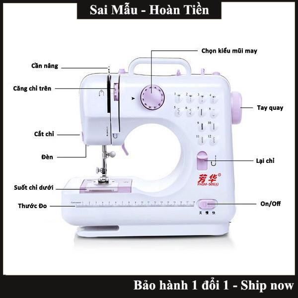 Máy may gia đình, Máy may mini kiểu may FHSM 505A Cao Cấp, Có Đèn, Có Thể Dùng Pin Khi Mất Điện, Bảo Hành Uy Tín