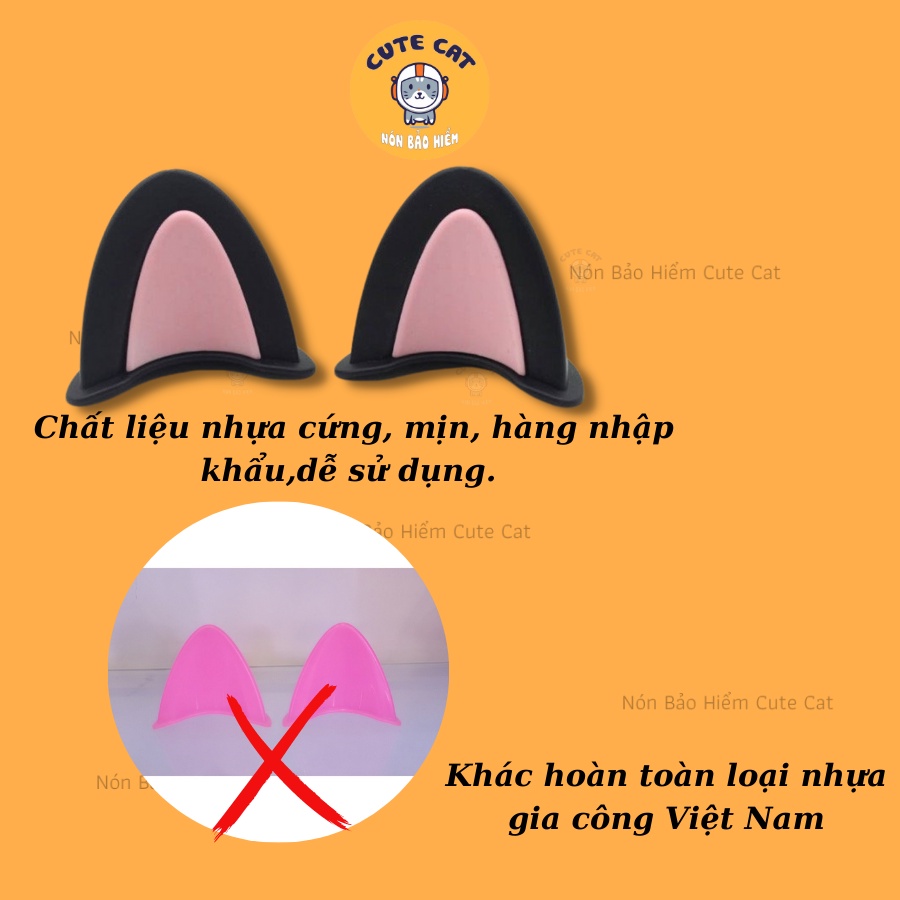 Tai Mèo 2 Màu Gắn Nón Bảo Hiểm, Phụ Kiện Tai Mèo Trang Trí Mũ Bảo Hiểm Dễ Thương Có Nhiều Màu Lựa Chọn CUTE CAT